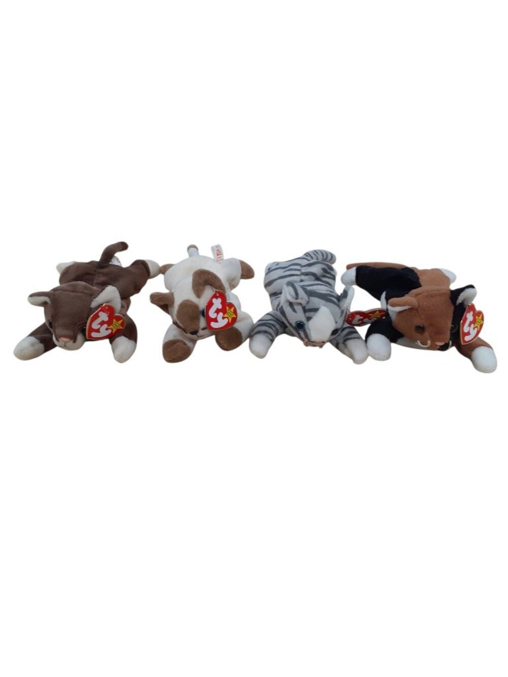 Bundle of 4 Vintage Original Beanie Baby Dog 1996 & 1997 Plush Toys NWT